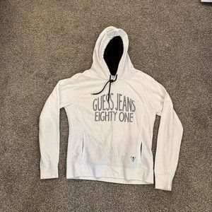 Guess Hoodie Womens White Full Zip Long Sleeve Hooded Casual Gym Ladies Size L/G
